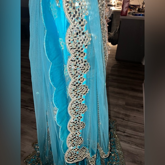Abhinav Mishra inspired Pure Silk Lehenga with handwork - Picture 5 of 6